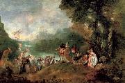 Jean-Antoine Watteau Pilgrimage to the island of cythera oil painting artist